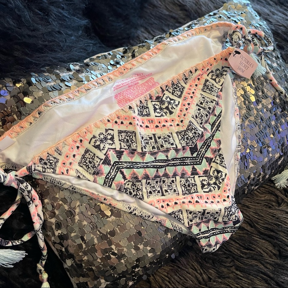 Victoria’s Secret paisley boho tassel bikini bottoms